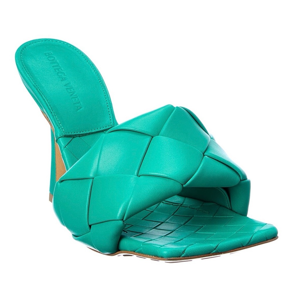 Bottega Veneta Turquoise Intrecciato Mules